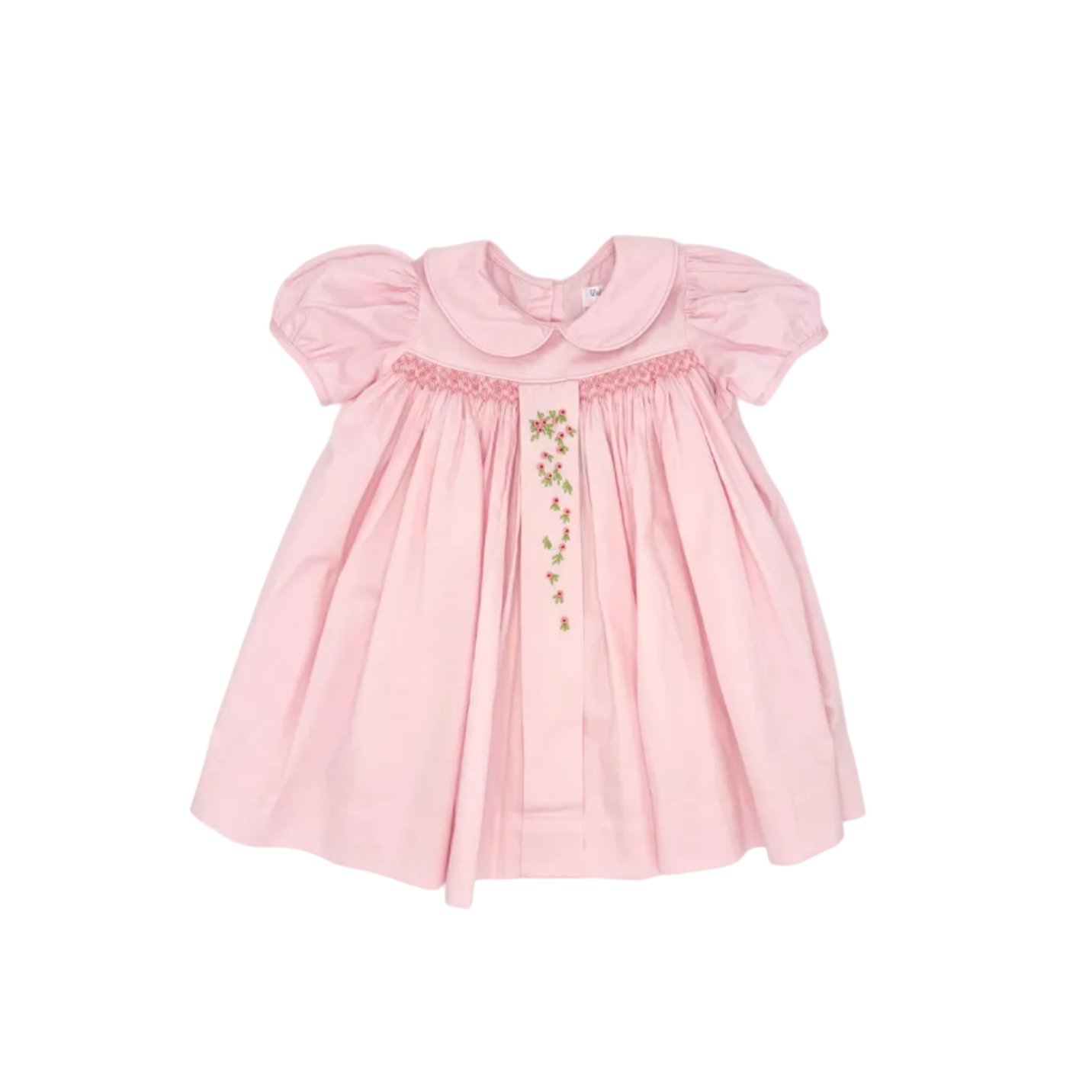 Tatiana Pink Smock Embroidery Dress