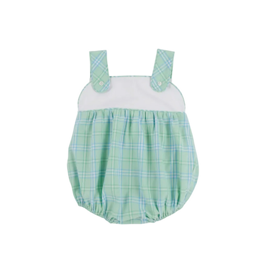 Bingham Bubble- Worth Ave White/Pelham Bay Plaid (Green)