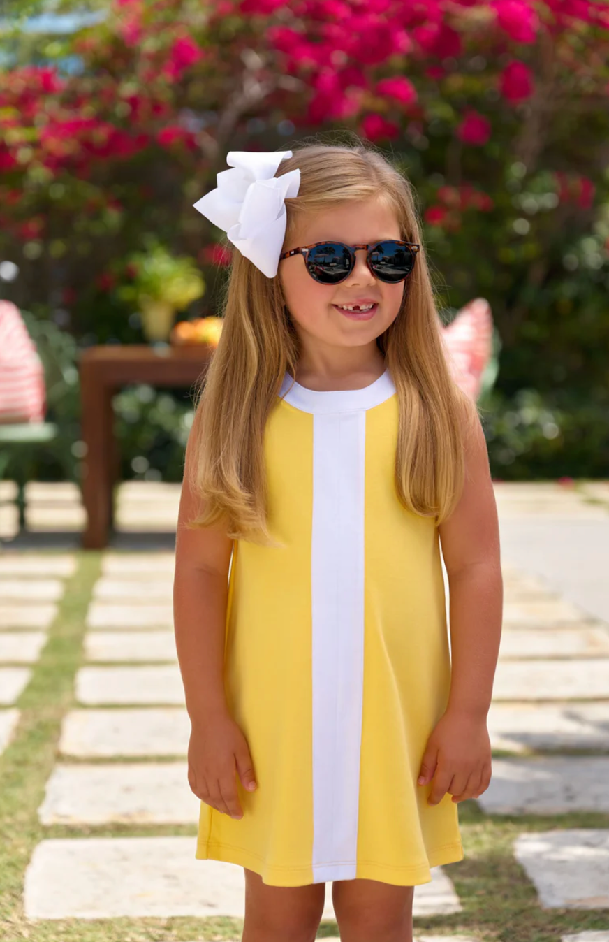 Daisy Dress- Yates Ave Yellow/Worth Ave White