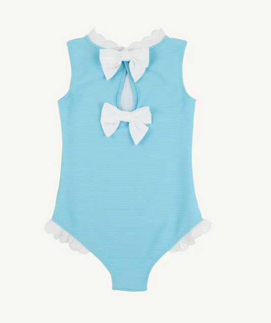 Sleeveless Sarasota Surf Suit- Belhaven Blue/Worth Ave White