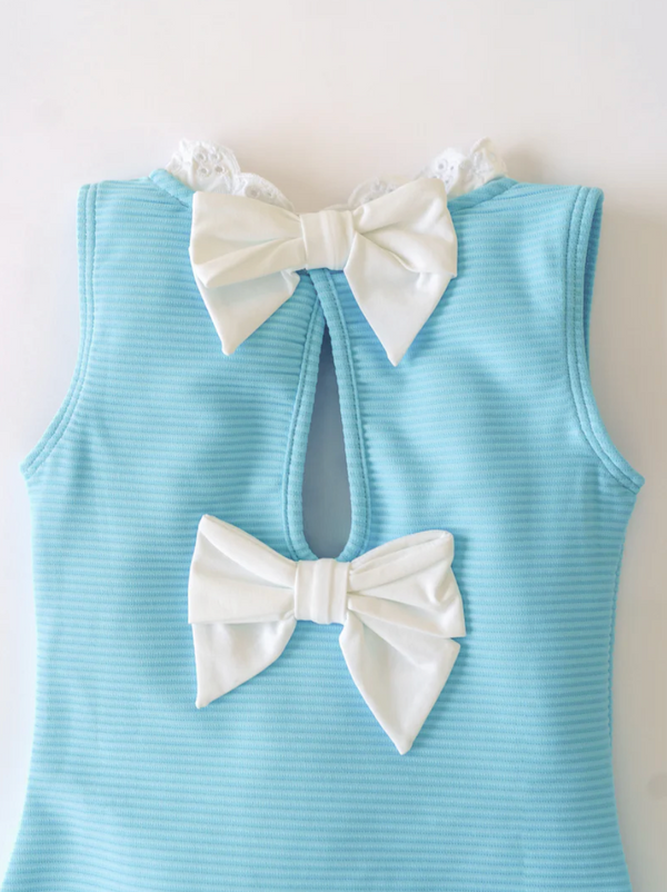 Sleeveless Sarasota Surf Suit- Belhaven Blue/Worth Ave White