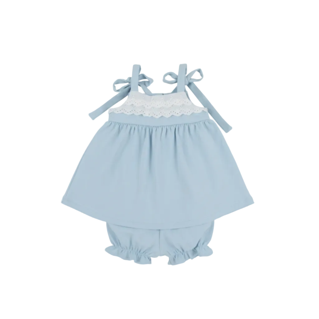 Idabelle Bloomer Set-Buckhead Blue/Worth Ave White