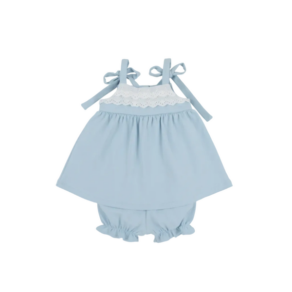 Idabelle Bloomer Set-Buckhead Blue/Worth Ave White