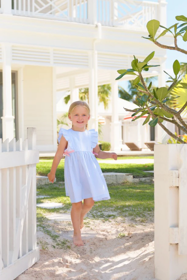 Pammy's Pinafore Dress- Breakers Blue Seersucker/Sandpearl Pink
