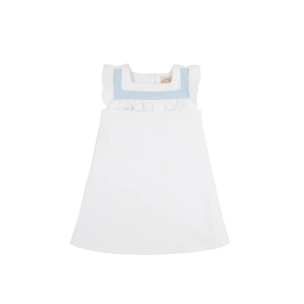 Darla Dress- Worth Ave White/Buckhead Blue