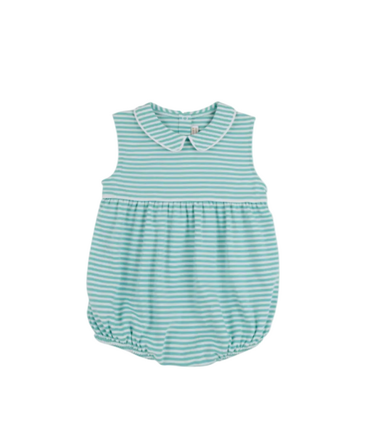 Sleeveless Bradford Bubble- Turks Teal Stripe/Worth Ave White