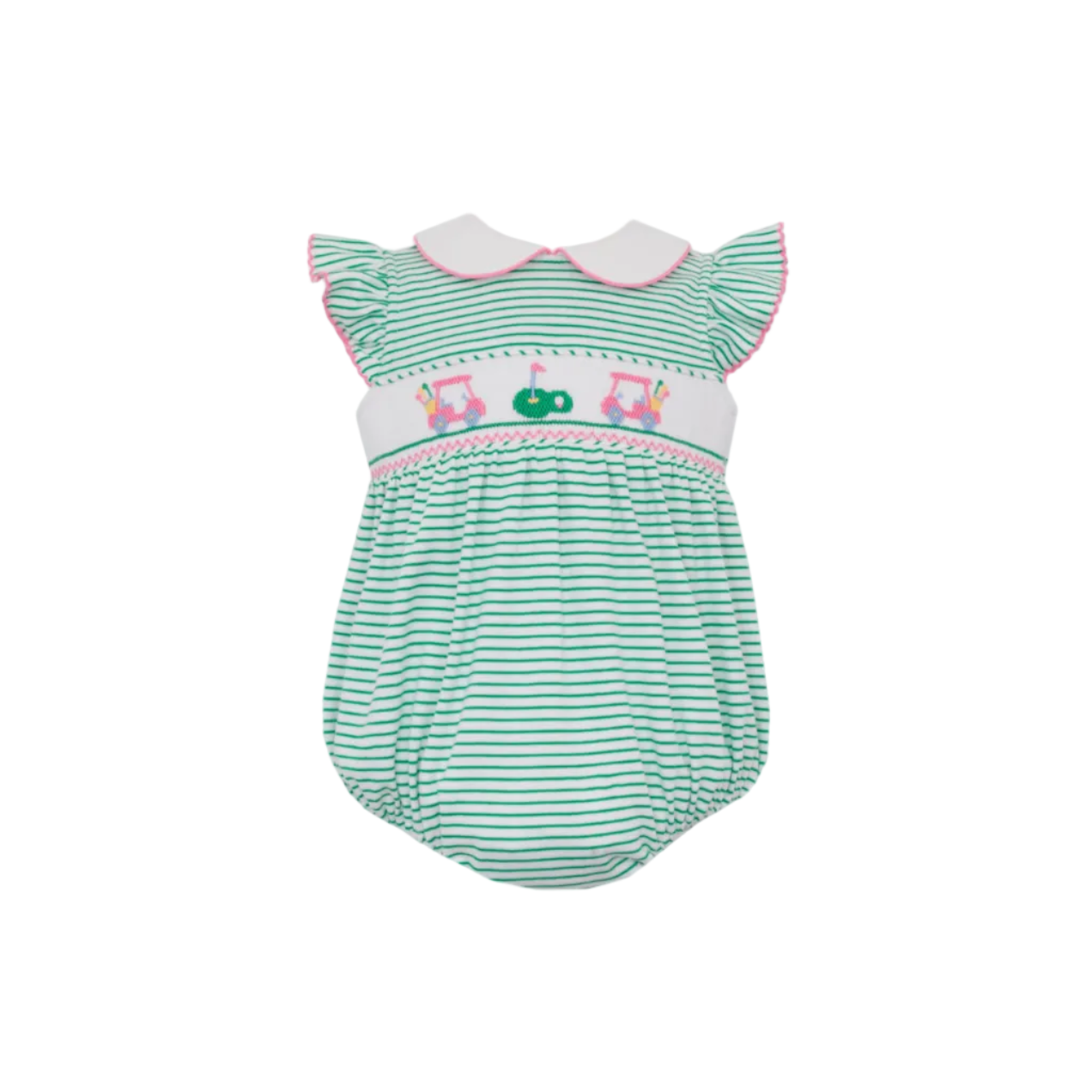 Golf Girl's Green Knit Stripe Sleeveless Girl's Bubble