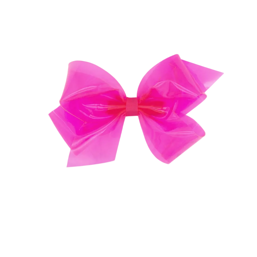 Medium WeeSplash Colored Swim Bow with Plain Wrap Shocking Pink