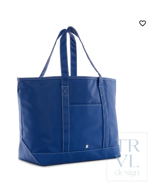 Maxi Tote- Coated Canvas Large Blue Bell