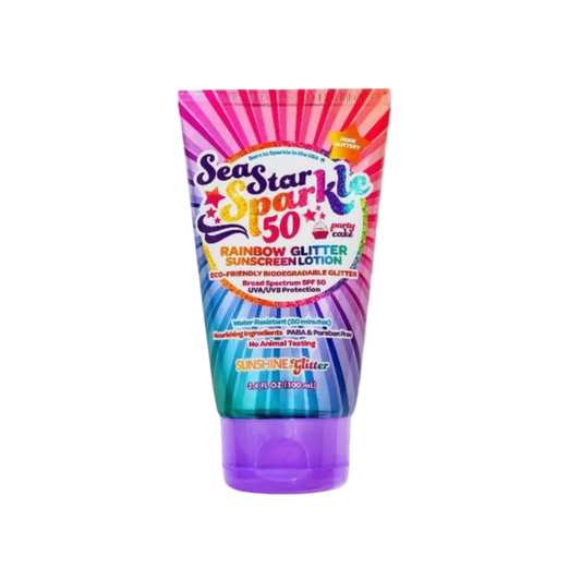 Sea Star Sparkle SPF 50 Glitter Sunscreen - Party Cake