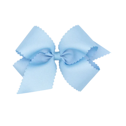 King Grosgrain Scalloped Bow Millennium Blue