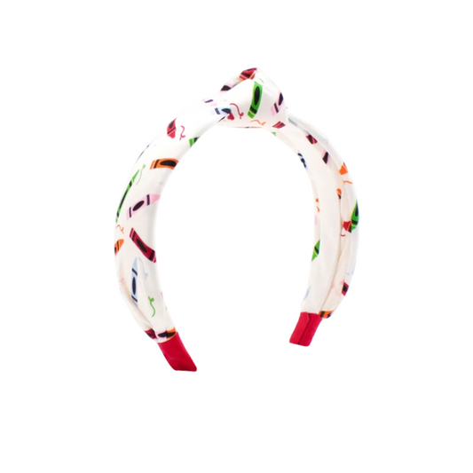 Back to School Crayons Print Knot Headband
