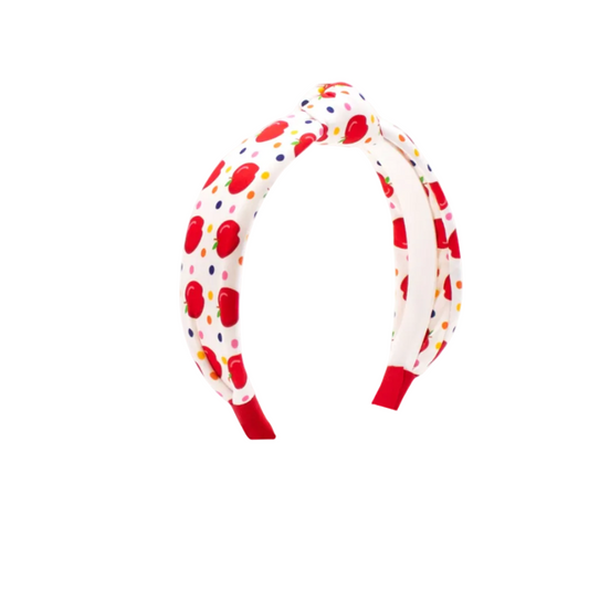 Back to School Apple Print Knot Headband
