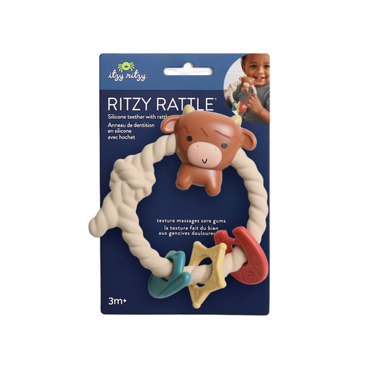 Ritzy Rattle™ Silicone Teether - Highland Cow