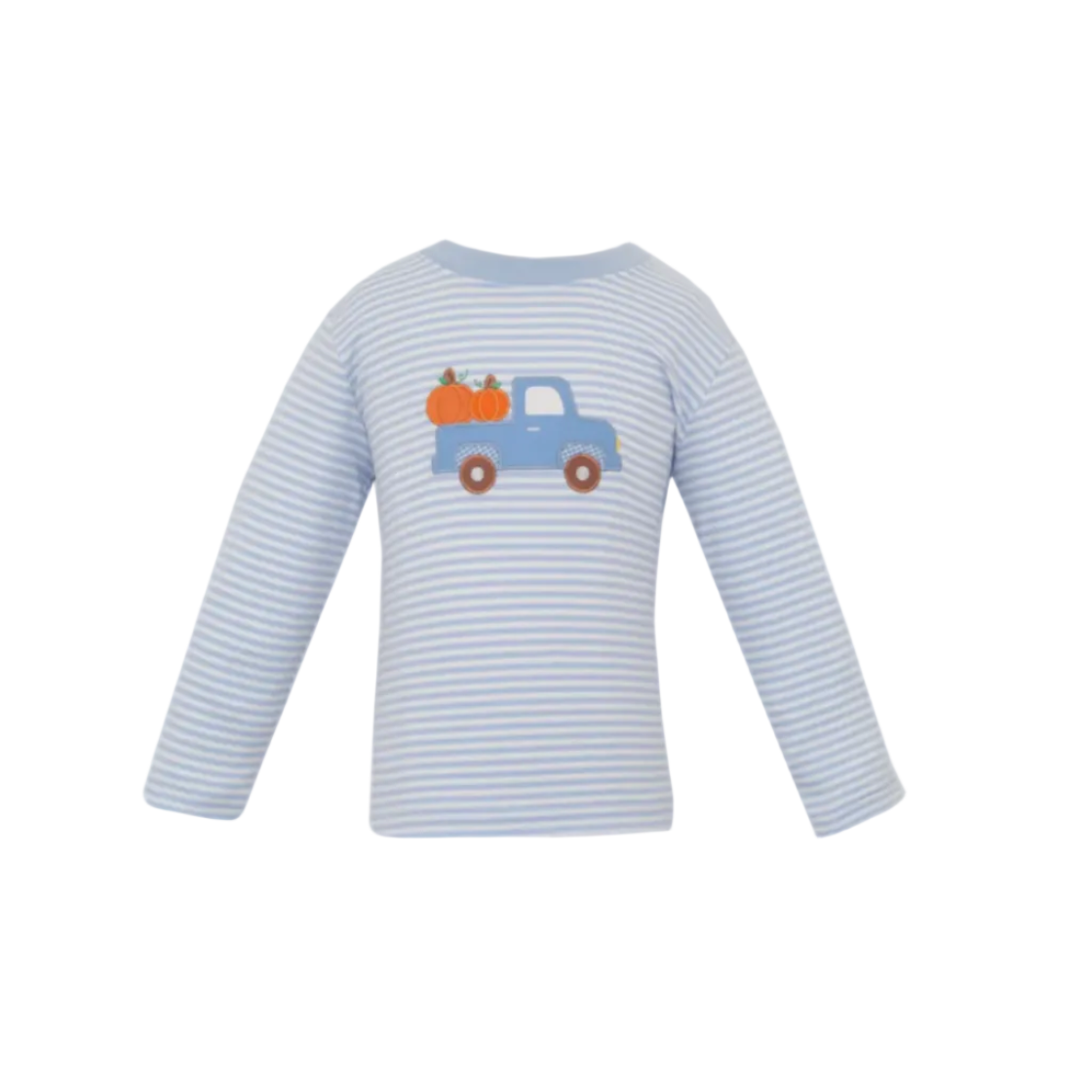 Pumpkin Truck Boys- Light Blue Knit Stripe Boy's T-Shirt