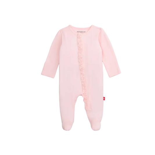 Magnetic Footie Dogwood Modal Pink Ruffle