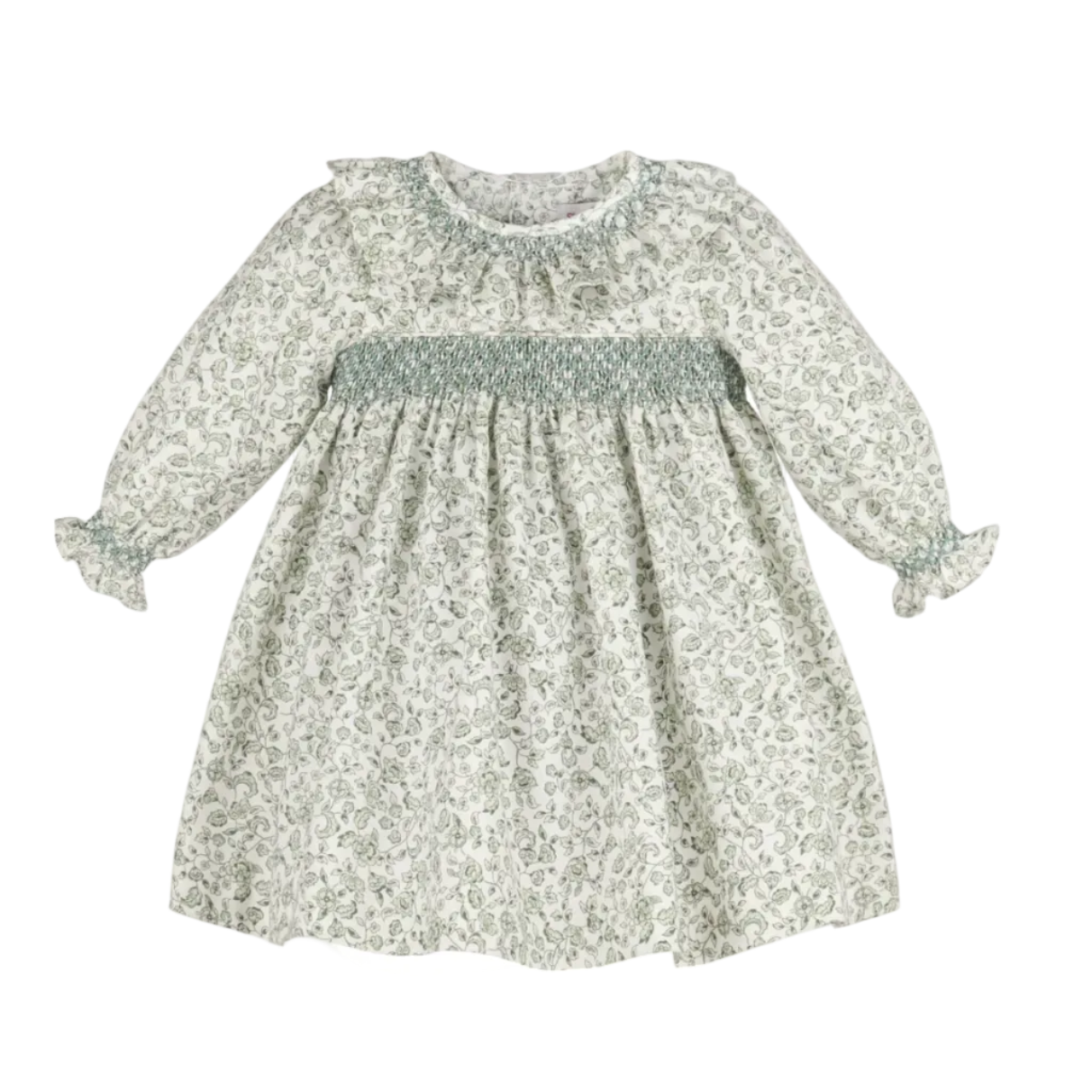 Heirloom Floral Dress, Green