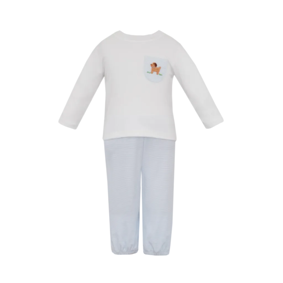 Puppies Boy's Light Blue Knit Stripe Pant Set