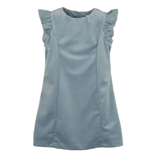 Deluxe Velvet Shirt Dress, Blue
