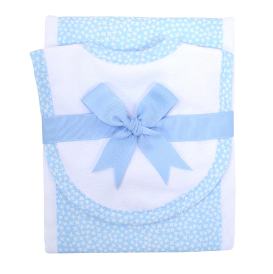 Blue Stars Bib & Droller Set