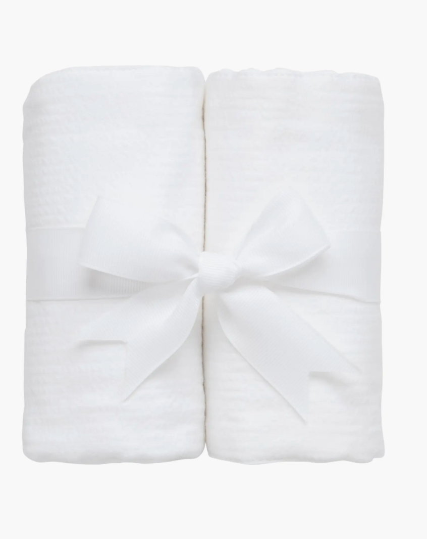 Seersucker Stripe Set Of Two Burp Cloths