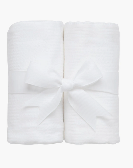 Seersucker Stripe Set Of Two Burp Cloths