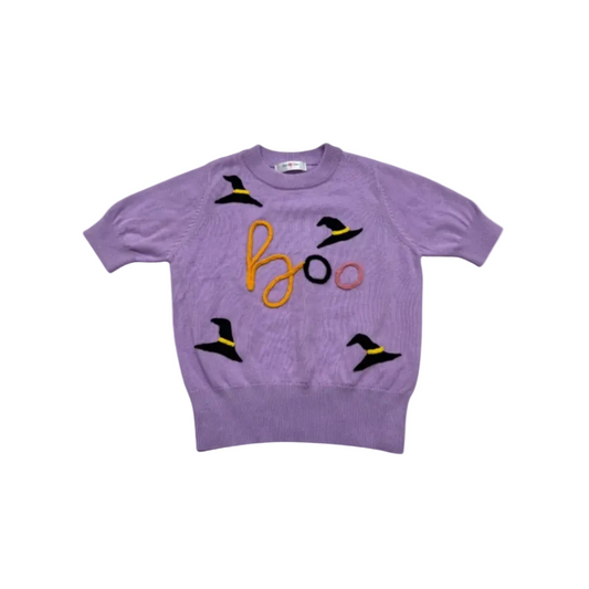 Girls Lavender SS Boo Top