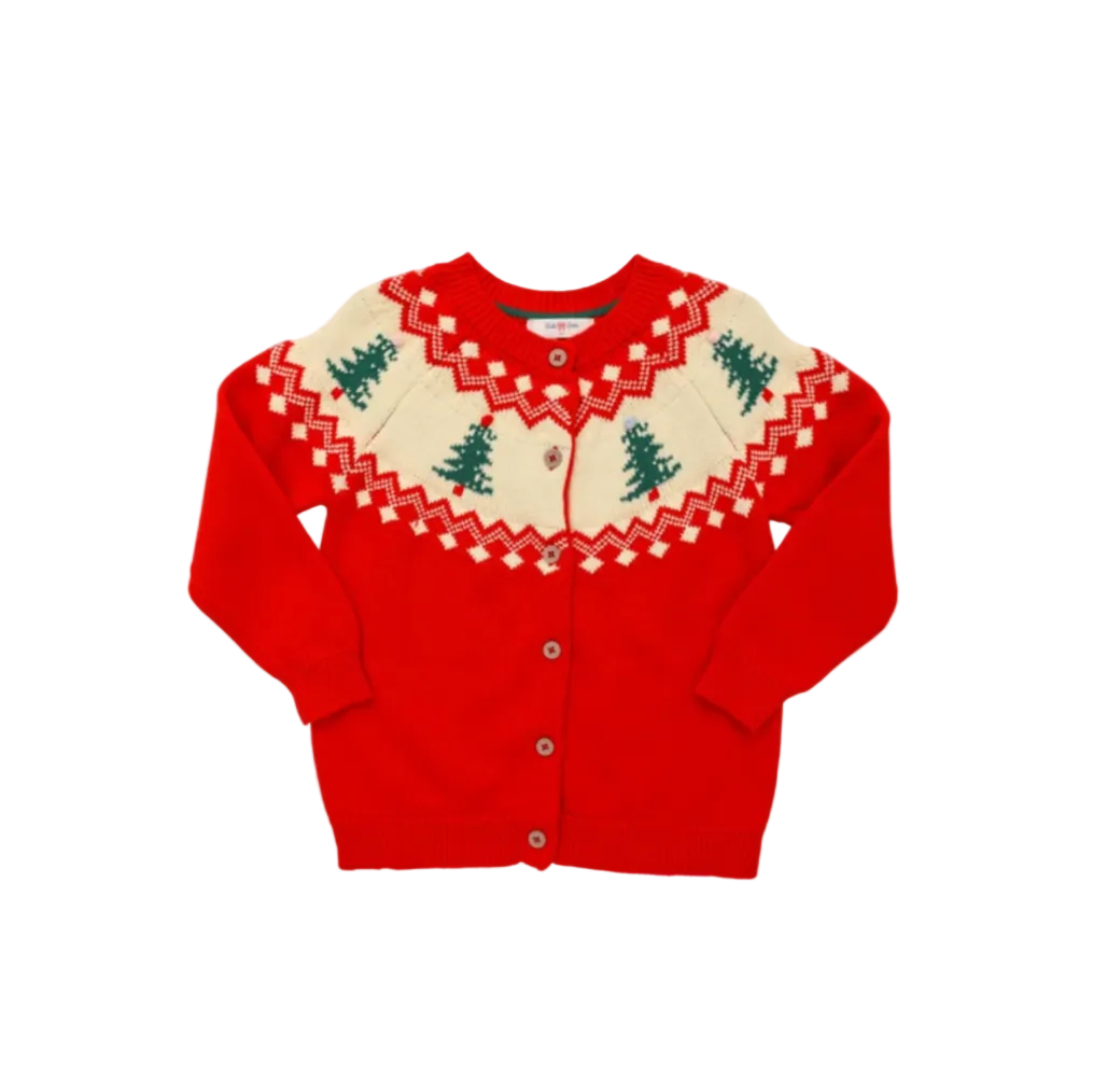 Red Christmas Tree Cardigan