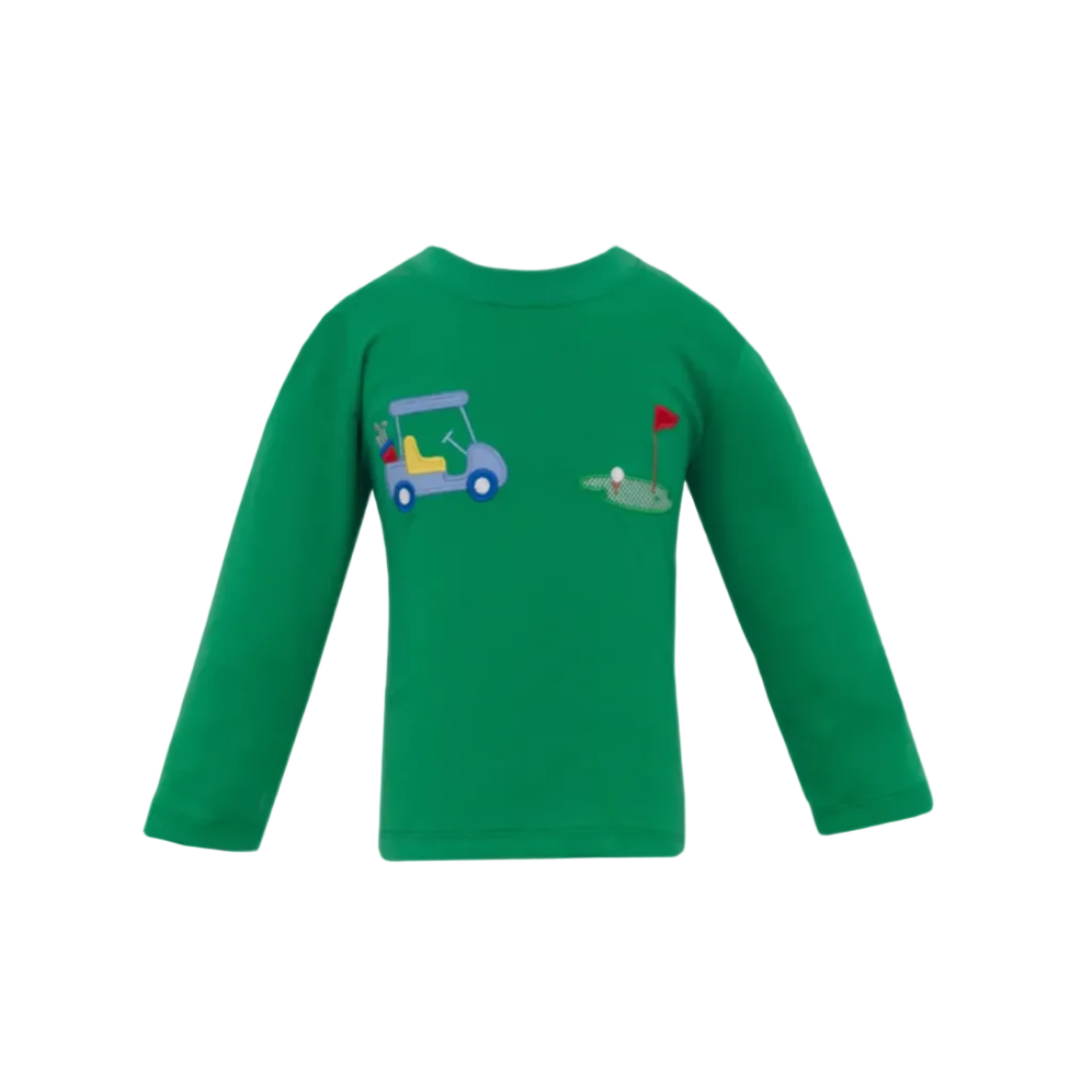 Boy's Green Knit T-Shirt, LS, Golf