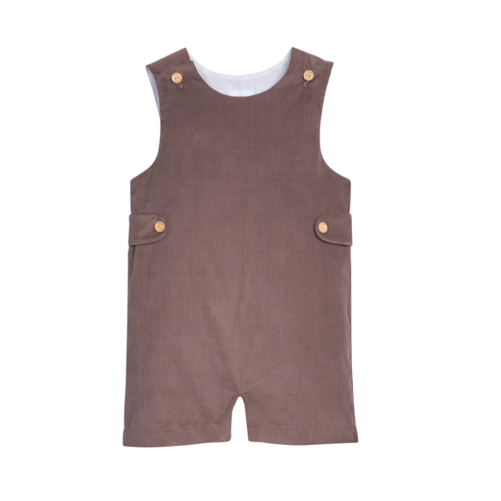 Button Tab John John- Chocolate Corduroy