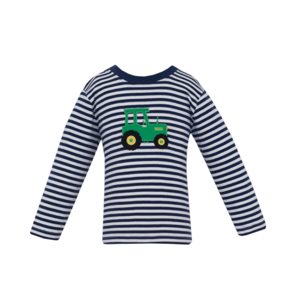 Tractor Navy Blue Knit Stripe Longsleeve T-Shirt