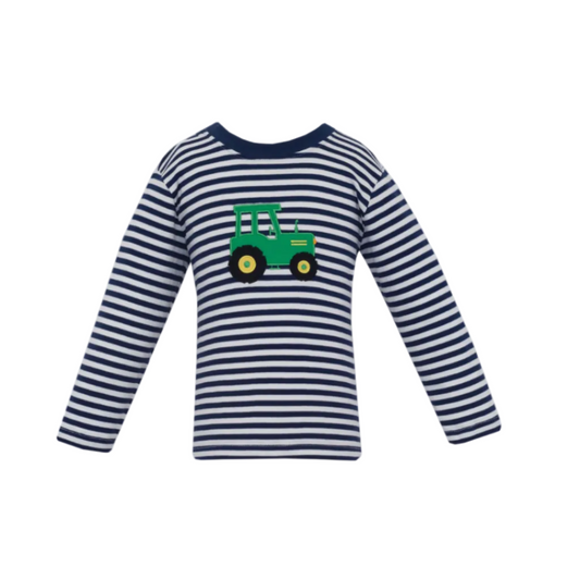 Tractor Navy Blue Knit Stripe Longsleeve T-Shirt