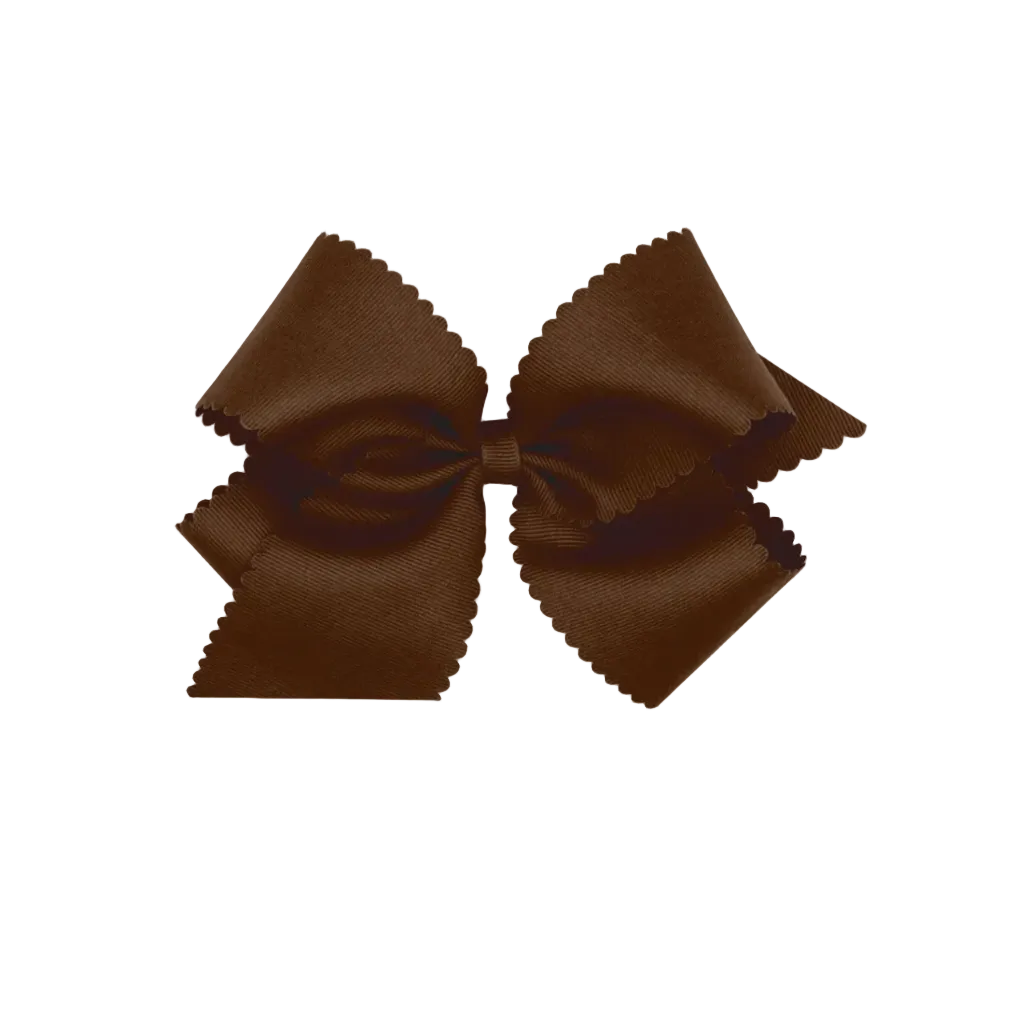 King Grosgrain Scalloped Bow Coffee