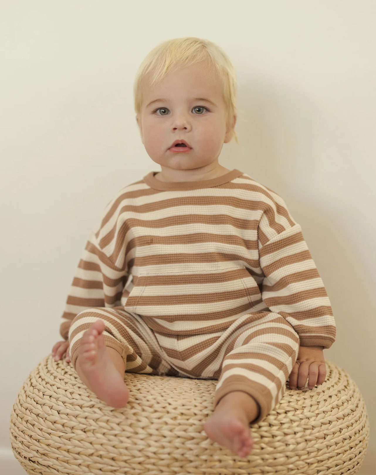 Waffle Slouch Set Harvest Stripe