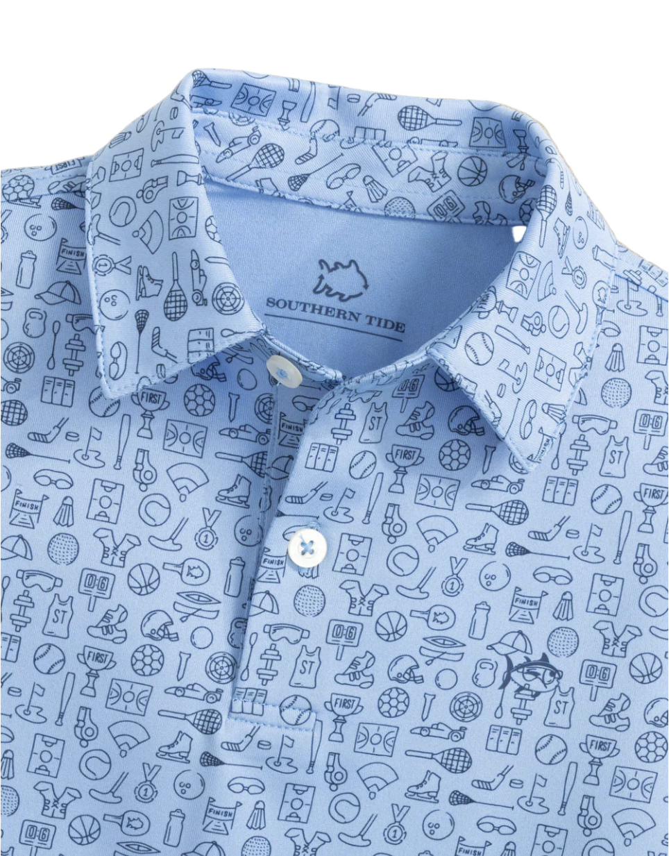 Youth Short Sleeve Driver Finally Friday Perf Polo Ocean Channel