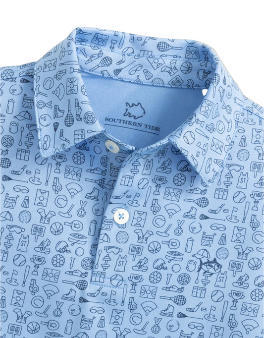 Youth Short Sleeve Driver Finally Friday Perf Polo Ocean Channel