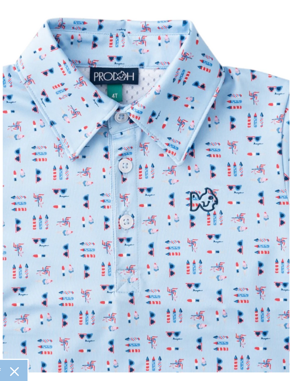 Boys' Short Sleeve Performance Polo, Windsurfer Fourth Print