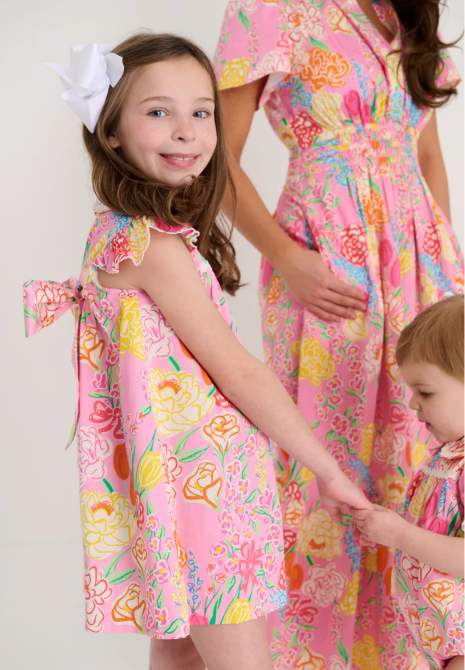 Franny Frock- Sheridan French Floral/Worth Ave White