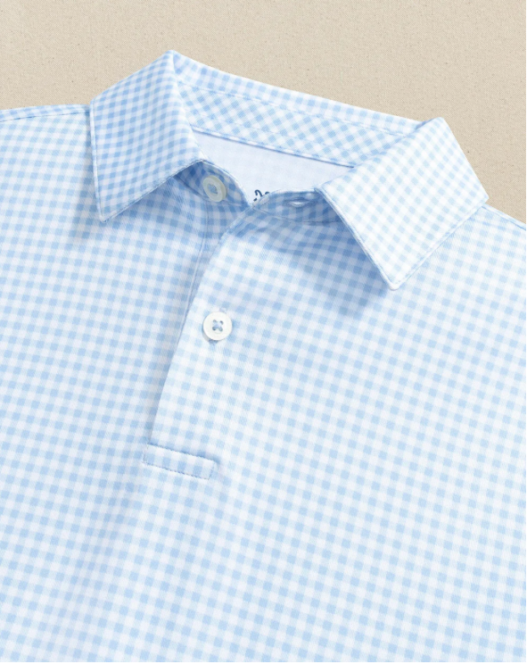 Boys Driver Gingham Printed Performance Polo