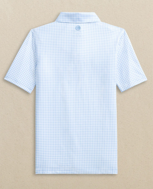 Boys Driver Gingham Printed Performance Polo