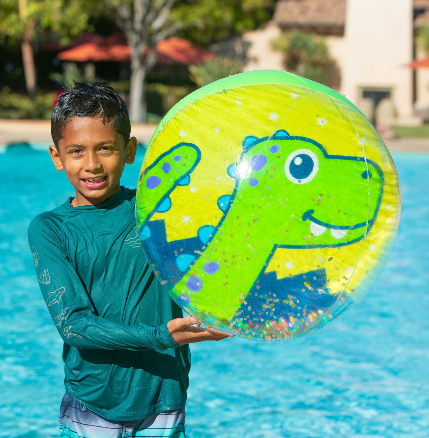 Dino Sparkly Beach Ball