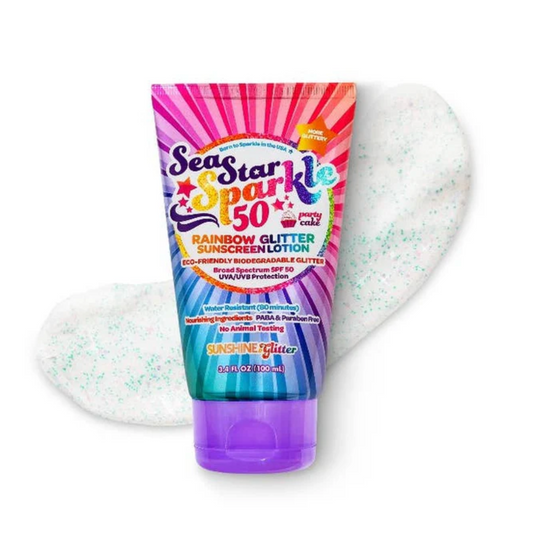 Sea Star Sparkle SPF 50 Glitter Sunscreen - Party Cake