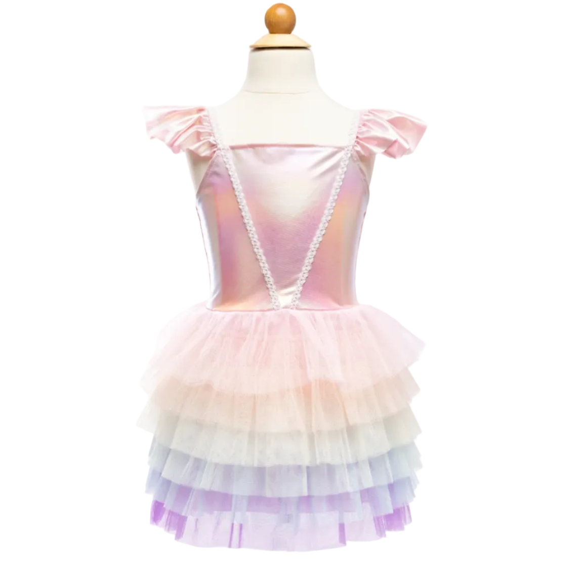 Rainbow Ruffle Tutu Dress Pink