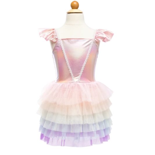 Rainbow Ruffle Tutu Dress Pink