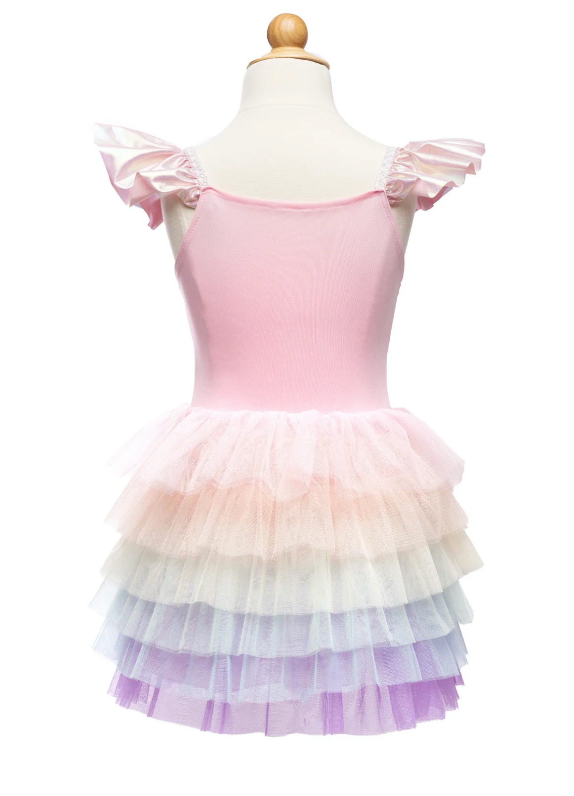 Rainbow Ruffle Tutu Dress Pink