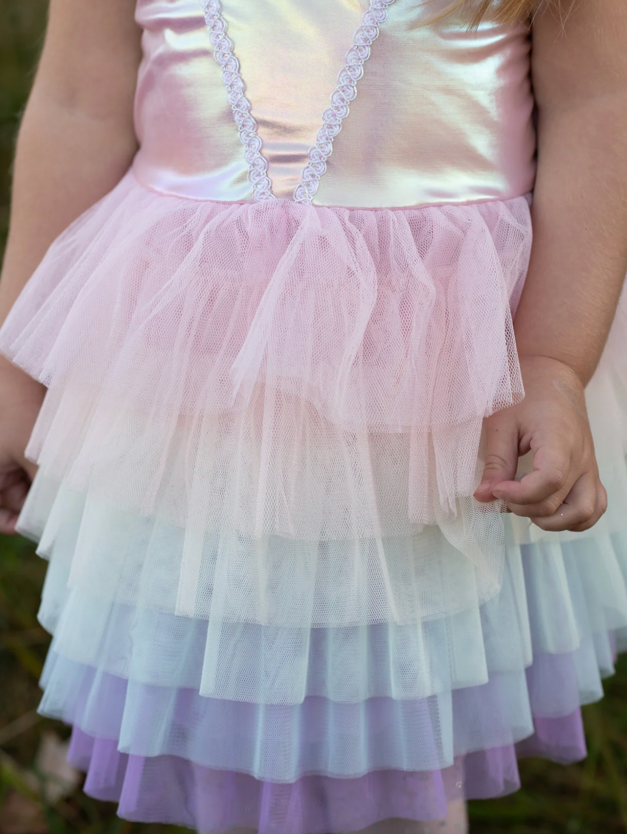 Rainbow Ruffle Tutu Dress Pink