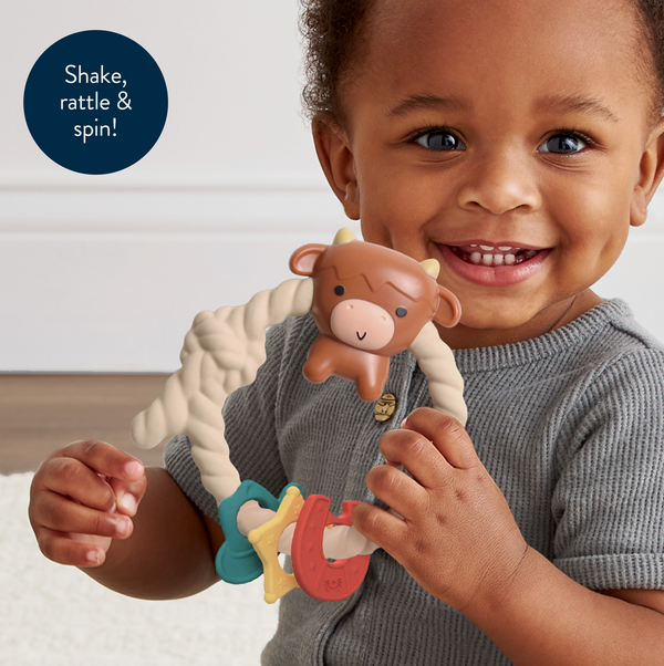 Ritzy Rattle™ Silicone Teether - Highland Cow