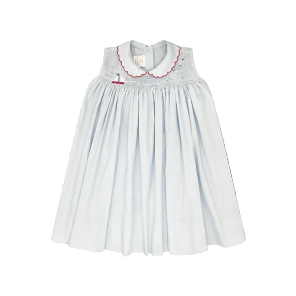 Ella Dress, Brentwood Blue Pique, Sailboat