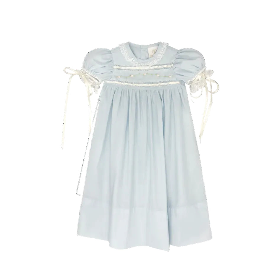 Tiny Town Daygown Blessings Blue Batiste, White Lace