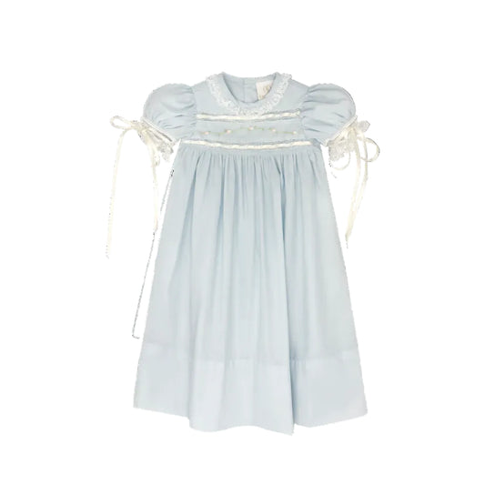 Tiny Town Daygown Blessings Blue Batiste, White Lace